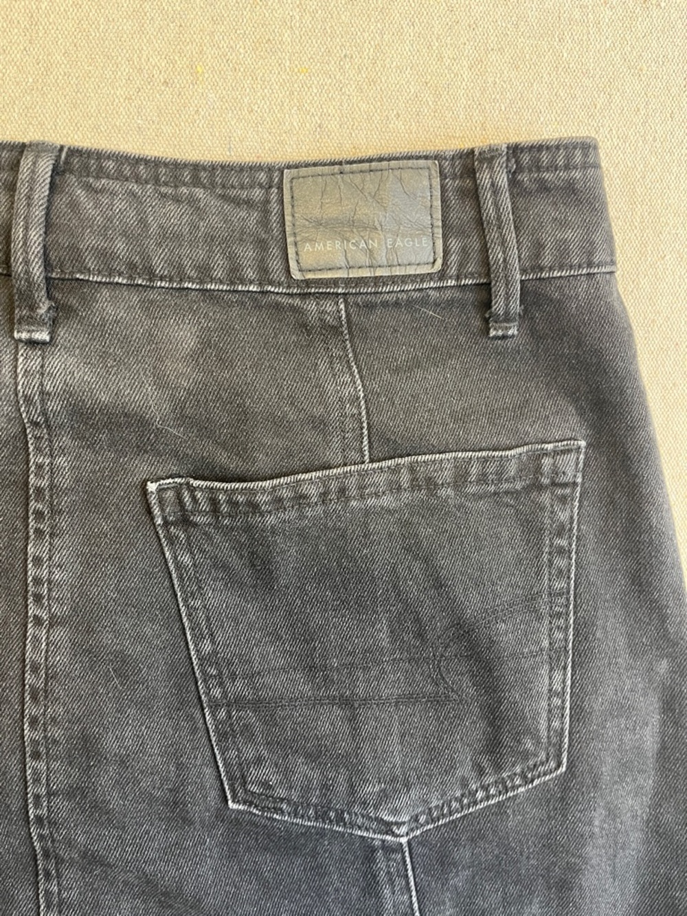 American Eagle Black Denim Button Front Mini Skirt High Rise Size 2 - Picture 10 of 11